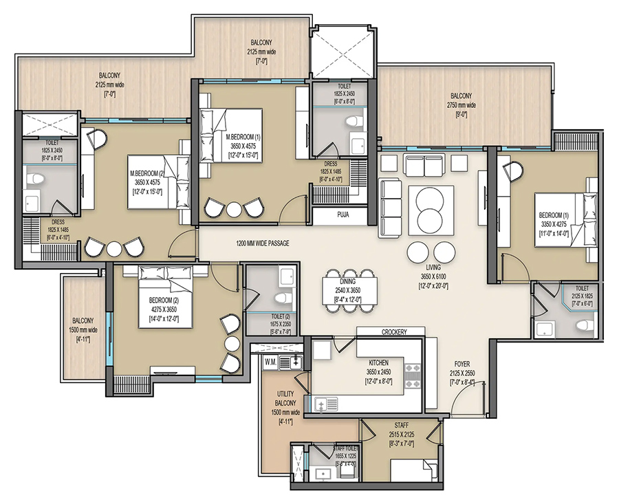 4BHK 3025 Sq.Ft